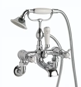 Just Taps Grosvenor Pinch Wall Mounted Bath Shower Mixer With Kit