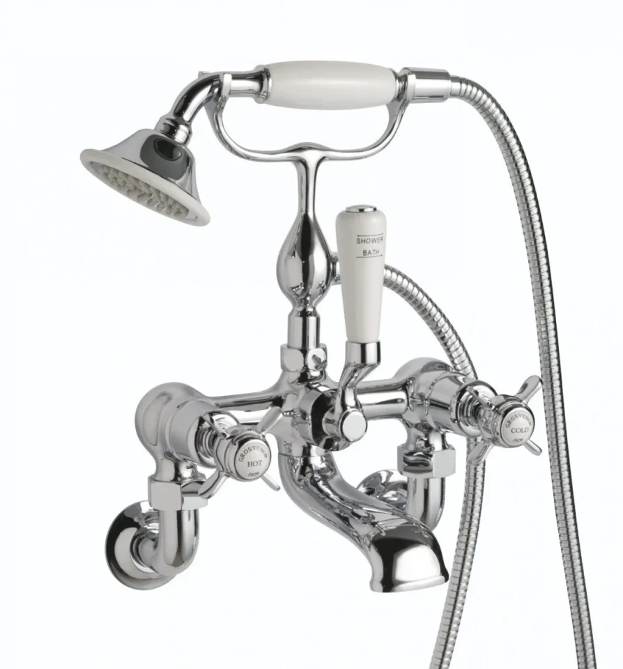 Just Taps Grosvenor Pinch Wall Mounted Bath Shower Mixer With Kit product image - Image 1