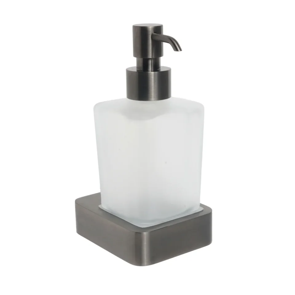 Just Taps Hix Soap Dispenser & Holder Brushed Black product image - Image 1