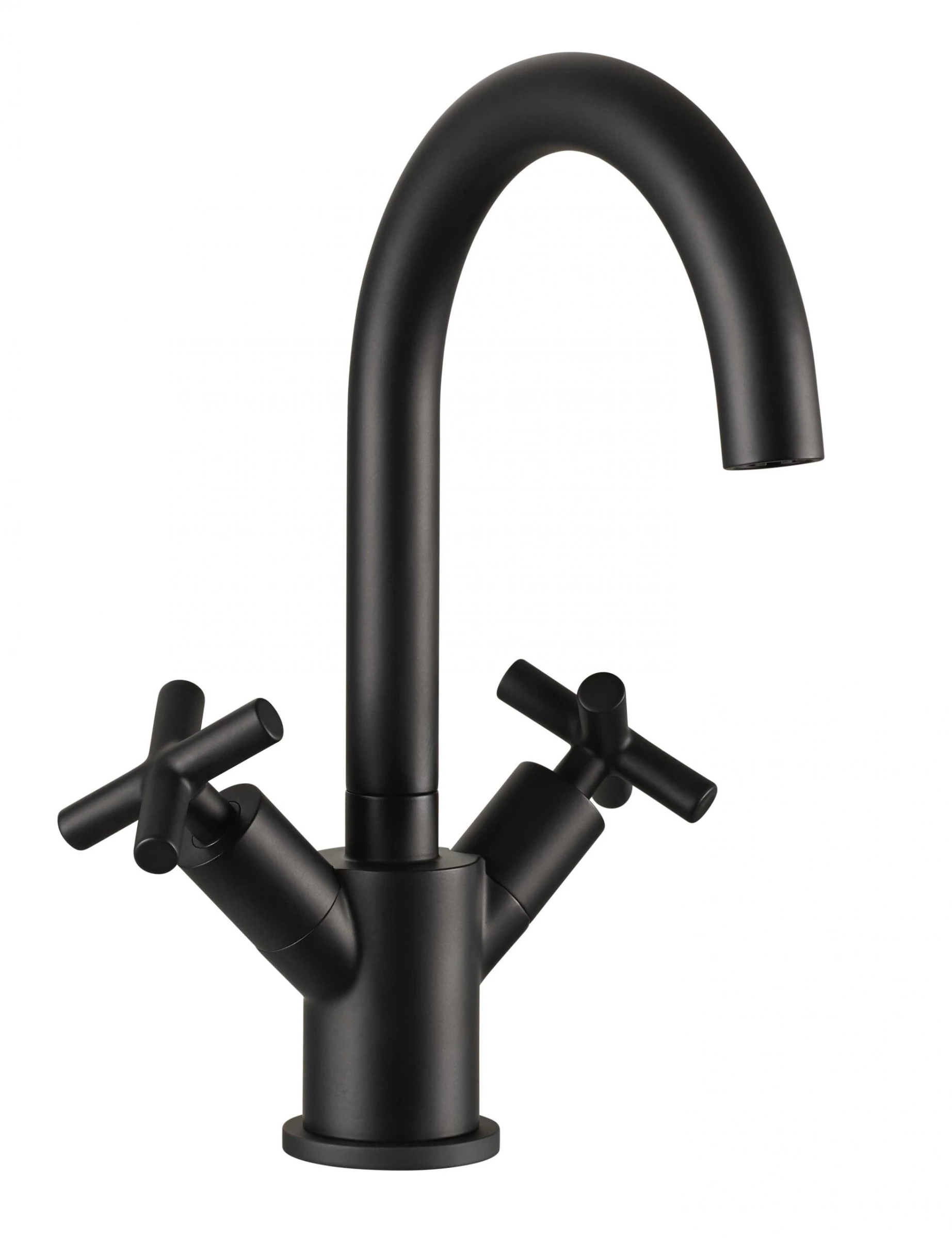 Just Taps Solex Mono Deck Mounted Swivel Spout Basin Mixer Matt Black