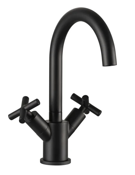 Just Taps Solex Mono Deck Mounted Swivel Spout Basin Mixer Matt Black
