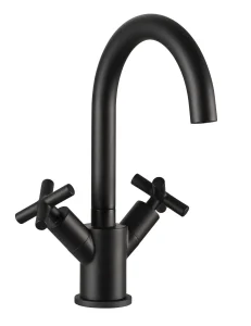 Just Taps Solex Mono Deck Mounted Swivel Spout Basin Mixer Matt Black