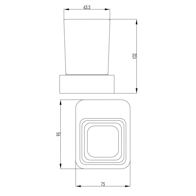 Just Taps Hix Tumbler Holder Chrome detail view - Image 3