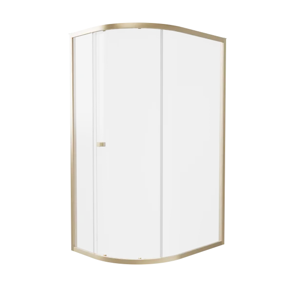 Britton Hoxton 6 Quadrant Single Door 1200 X 800 Brushed Brass