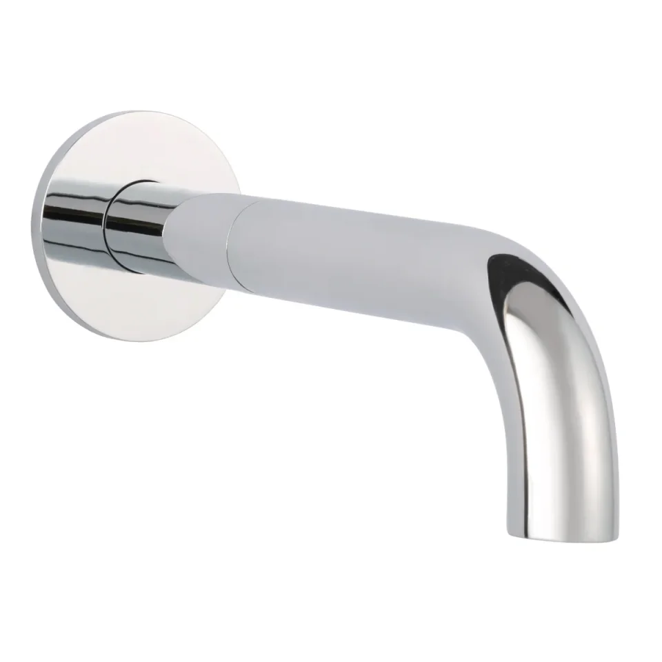 Just Taps Florence Bath Spout 195mm With Wall Flange Chrome detail view - Image 3