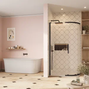 Crosswater Asura 8mm Quadrant Single Door B 1200 x 900 Moving Door Matt Black