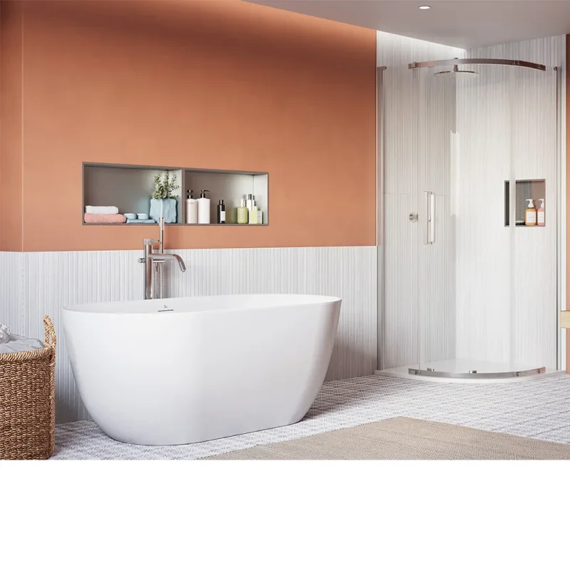 Crosswater Asura 8mm Quadrant Single Door A 800 x 800 Fixed Panels Chrome product image - Image 1