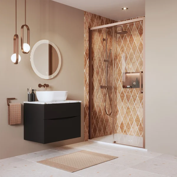 Crosswater Asura 8mm Sliding Door B 1700 Moving Door Brushed Bronze