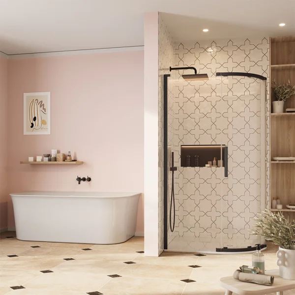 Crosswater Asura 8mm Quadrant Single Door B 1200 x 800 Moving Door Matt Black