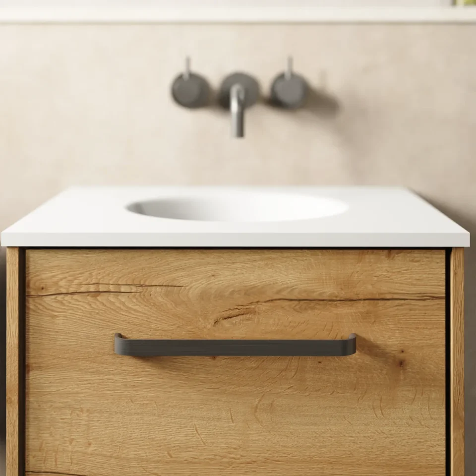 Crosswater Infinity Furniture Handle Brushed Slate detail view - Image 2