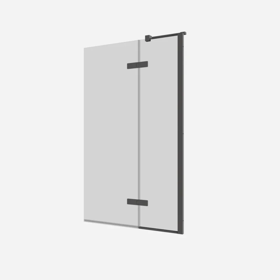 Crosswater Optix Hinged Bath Screen180 Right Handed Slate product image - Image 1