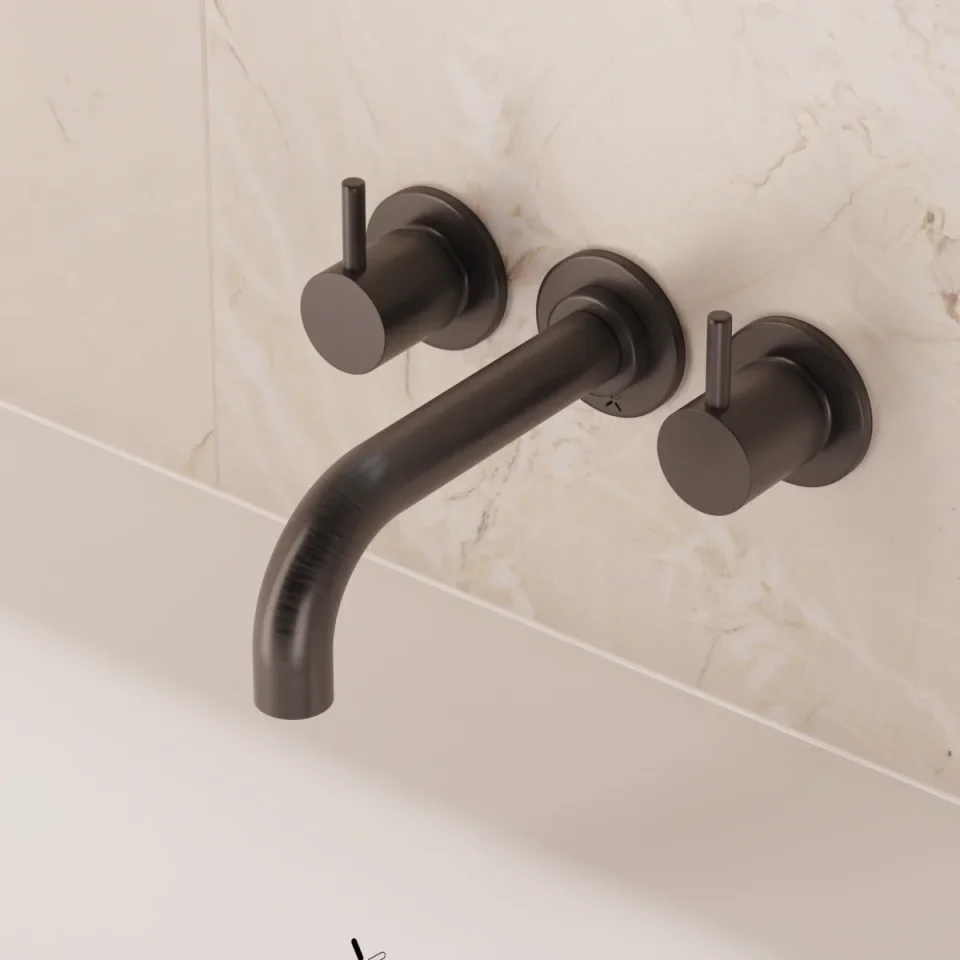 Crosswater MPRO Bath 3 Hole Trim Set Slate detail view - Image 2