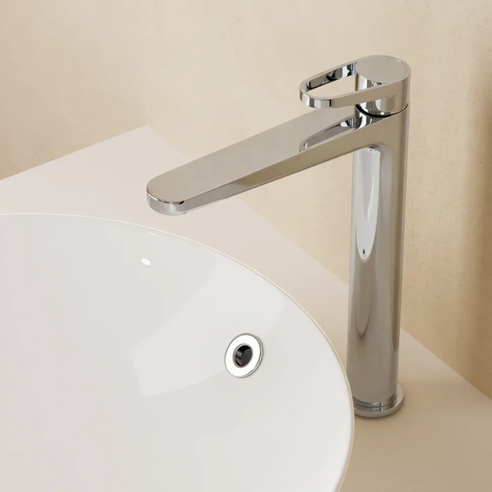 Crosswater Lazo Tall Basin Monobloc Chrome detail view - Image 2