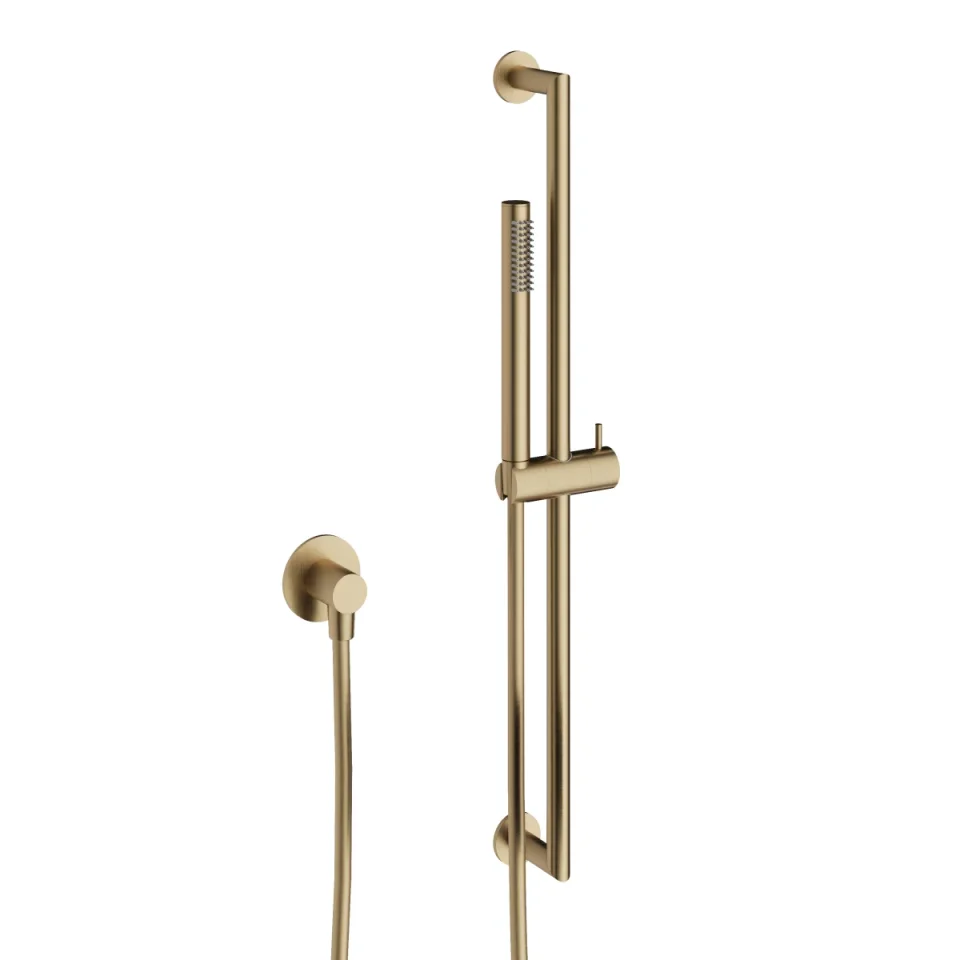 Crosswater 3ONE6 Designer Slide Rail Kit & Wall Outlet Brushed Brass Effect product image - Image 1