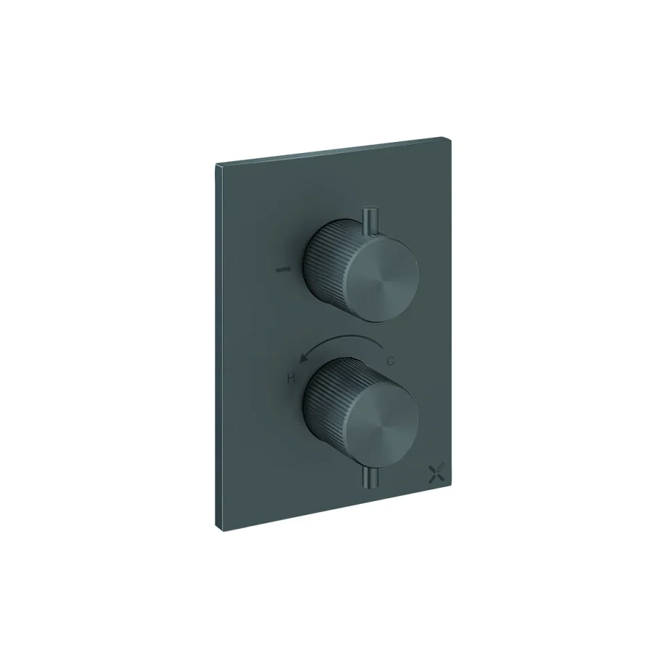 Crosswater Crossbox 3ONE6 1 Outlet Trim & Levers Stainless Slate product image - Image 1