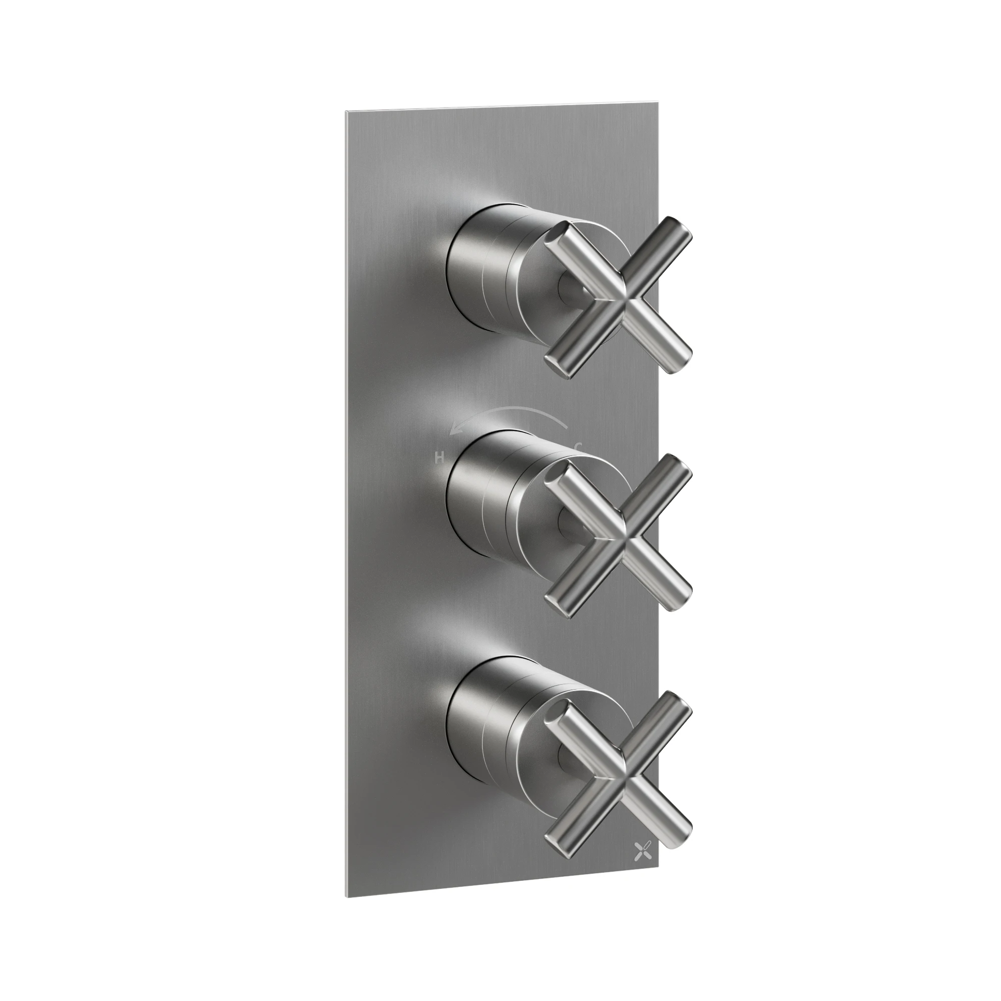 Crosswater MPRO Crosshead 3 Handle Trimset (must be paired with WLBP2000R or WLBP3000R) Brushed Nickel