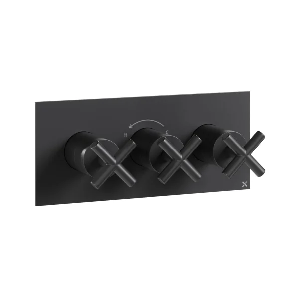 Crosswater MPRO Crosshead 3 Handle Trimset (must be paired with WLBP2001R or WLBP3001R_V2) Matt Black