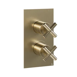 Crosswater MPRO Crosshead 2 Handle Trimset (must be paired with WLBP1000R or WLBP25X3R) Brushed Brass