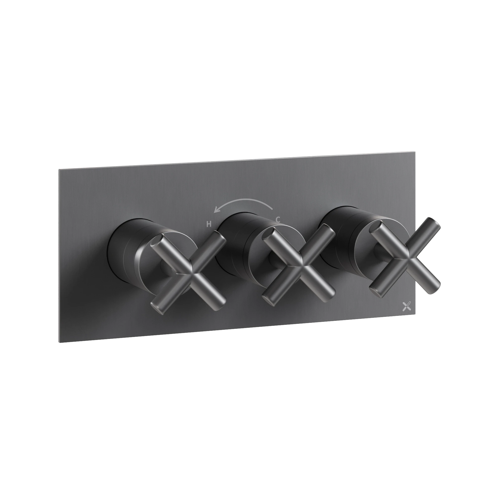 Crosswater MPRO Crosshead 3 Handle Trimset (must be paired with WLBP2001R or WLBP3001R_V2) Slate