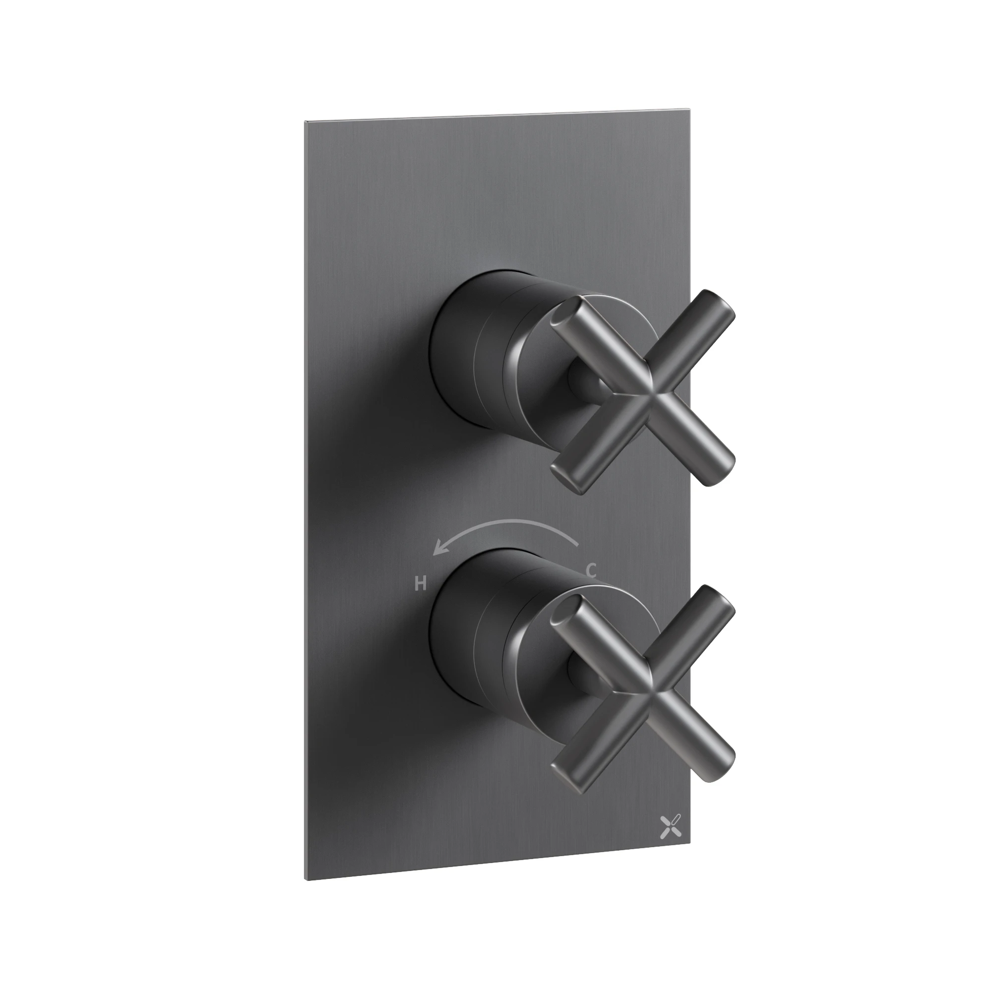 Crosswater MPRO Crosshead 2 Handle Trimset (must be paired with WLBP1000R+ or WLBP25X3R) Slate