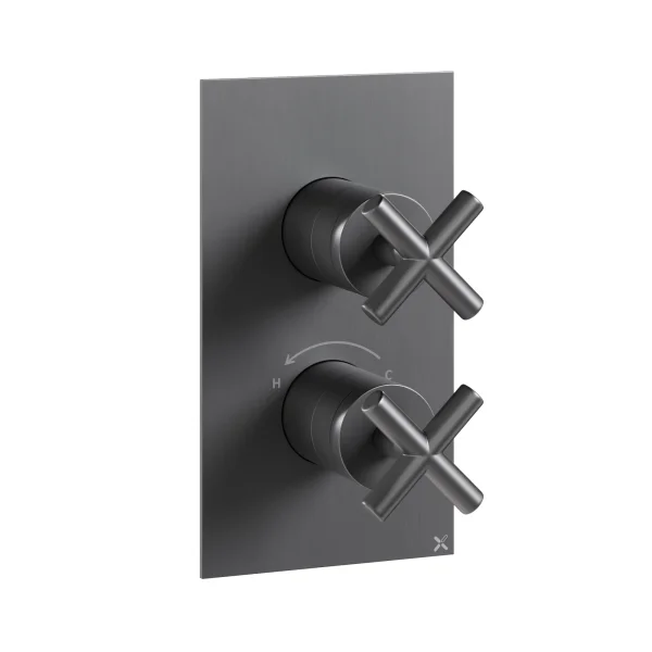 Crosswater MPRO Crosshead 2 Handle Trimset (must be paired with WLBP1000R+ or WLBP25X3R) Slate