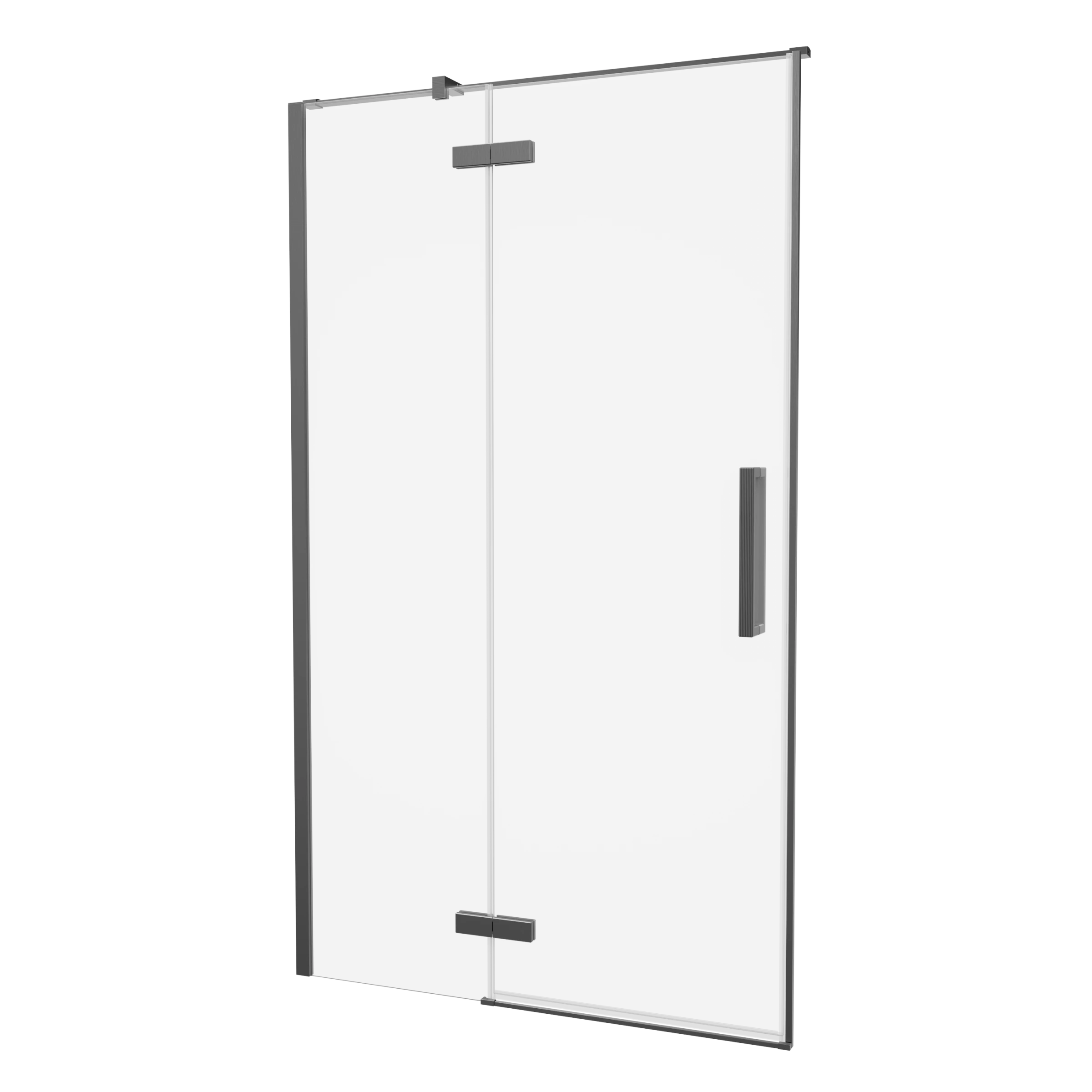 Crosswater Asura Hinged Door with Inline Fixed Panel 1700 Slate