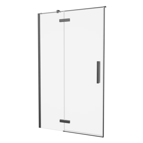 Crosswater Asura Hinged Door with Inline Fixed Panel 1700 Slate