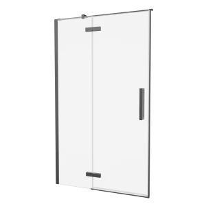 Crosswater Asura Hinged Door with Inline Fixed Panel 1700 Slate