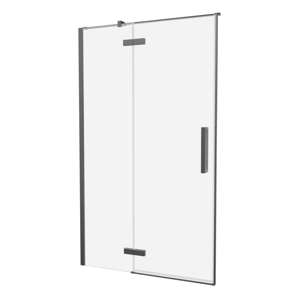 Crosswater Asura Hinged Door with Inline Fixed Panel 1700 Slate product image - Image 1