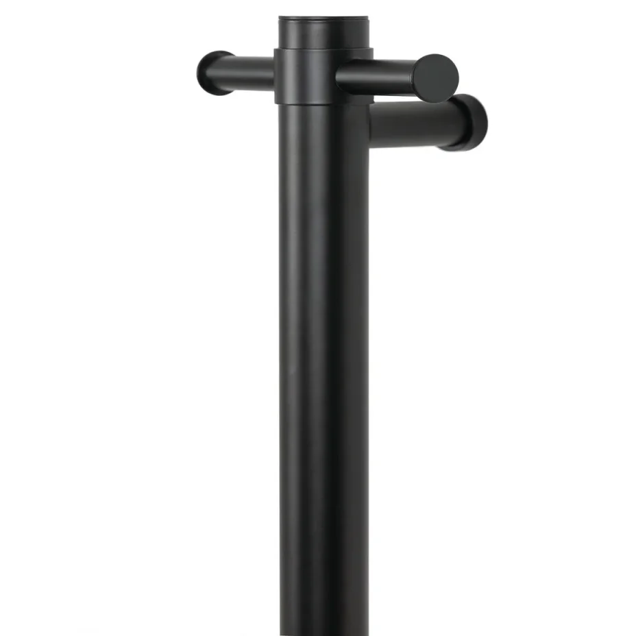 Thermosphere 12v Vertical Heated Towel Bar Round 900mm Matt Black product image - Image 1