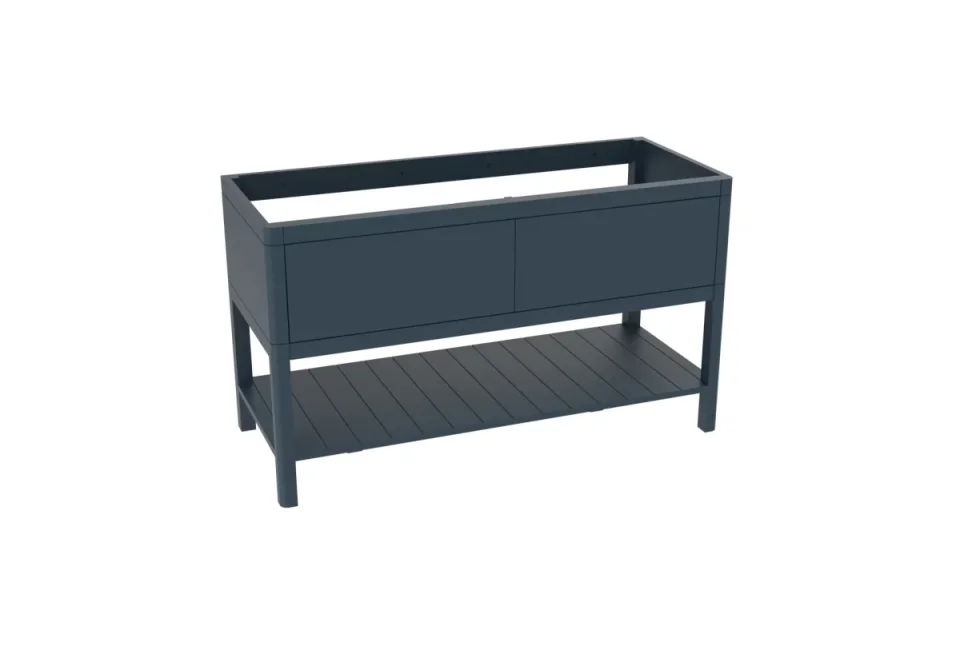 Saneux Frontier 120cm 2 Drawer Floor Standing Unit With Undermount Tray - Matte Fiord detail view - Image 3