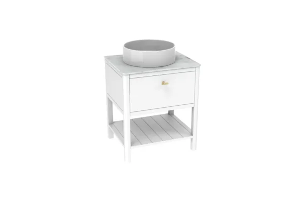 Saneux Frontier 60cm 1 Drawer Floor Standing Unit With Undermount Tray - Matte White