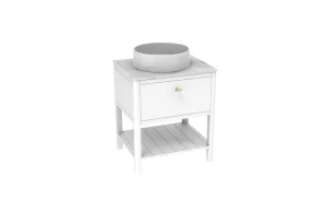 Saneux Frontier 60cm 1 Drawer Floor Standing Unit With Undermount Tray - Matte White