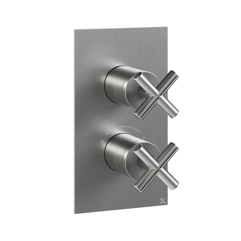 Crosswater MPRO Crosshead 2 Handle Trimset (must be paired with WLBP1000R or WLBP25X3R) Brushed Nickel product image - Image 1