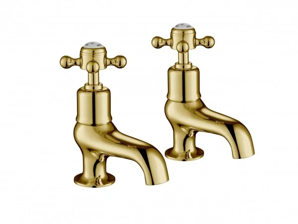 Just Taps Grosvenor Cross Cloakroom Basin Taps Light Gold