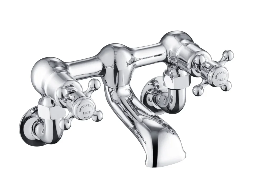 Just Taps Grosvenor Cross Wall Mounted Bath Filler Chrome product image - Image 1