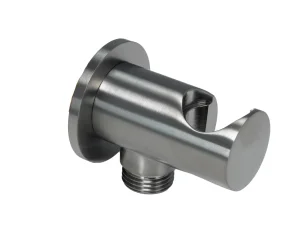 Just Taps Vos Water Outlet Elbow With Wall Support Brushed Black