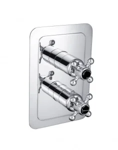 Just Taps Grosvenor Cross Conc Thermostatic 1 Outlet Valve Matt Black