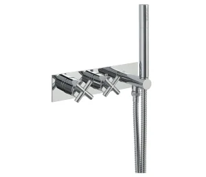 Just Taps Solex Thermostatic Concealed 2 Outlet Shower Valve With Attached Handset Chrome