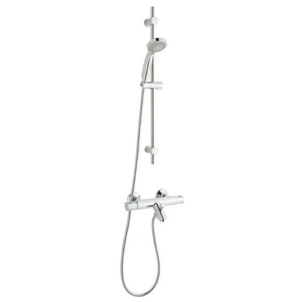 Just Taps Thermostatic Bath Shower Mixer With Slide Rail Kit A Chrome