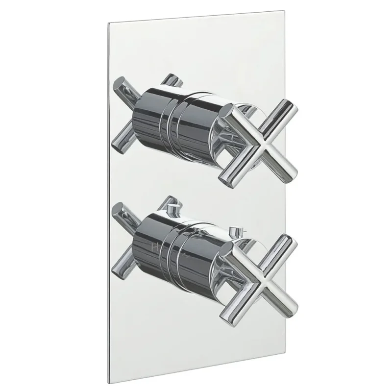 Just Taps Solex Thermostatic Concealed 3 Outlet Shower Valve Chrome detail view - Image 3