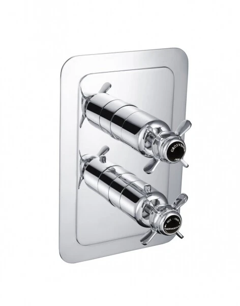 Just Taps Grosvenor Pinch-Conc/Thermo 1 Outlet Valve Vertical Matt Black