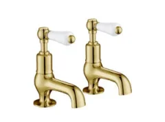 Just Taps Grosvenor Lever Cloakroom Basin Taps Light Gold product image - Image 1