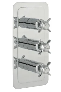 Just Taps Grosvenor Pinch Conealed Thermostatic 2 Outlet Valve Vertical Chrome