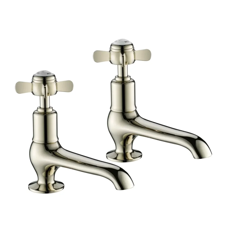 Just Taps Grosvenor Pinch Long Nose Basin Taps Nickel product image - Image 1