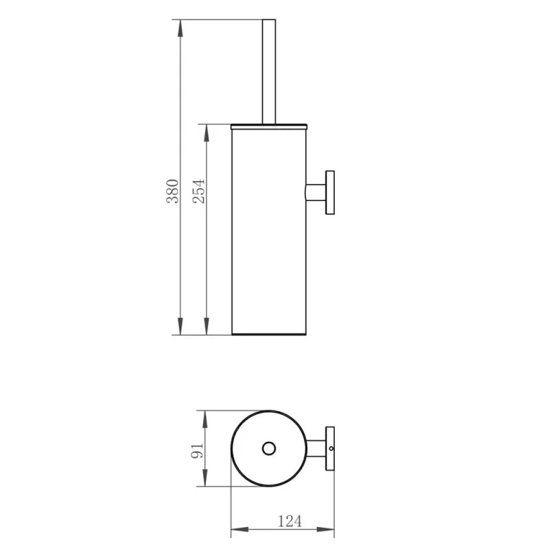 Just Taps Toilet Brush Holder Wall Mounted Chrome detail view - Image 2
