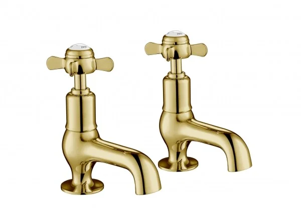 Just Taps Grosvenor Pinch Cloakroom Basin Taps Light Gold