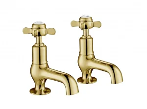 Just Taps Grosvenor Pinch Cloakroom Basin Taps Light Gold