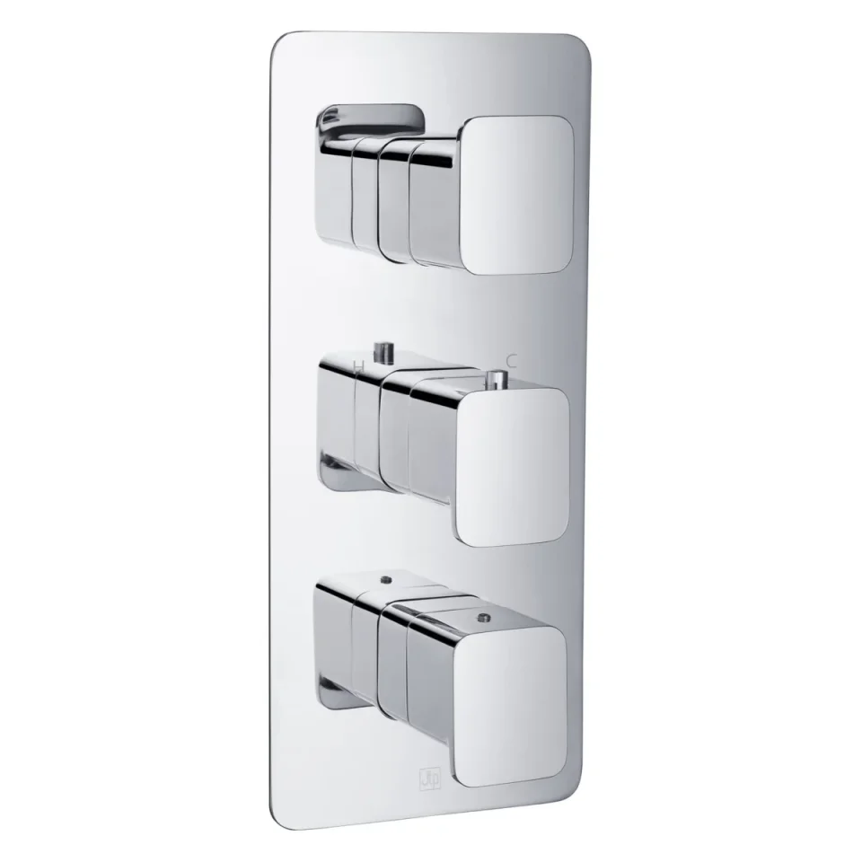 Just Taps Hix Thermostatic Valve 2 Option 3 Handle Chrome detail view - Image 2
