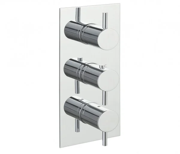 Just Taps Florence Thermostatic Concealed 2 Outlet  Vertical Designer Handle Chrome
